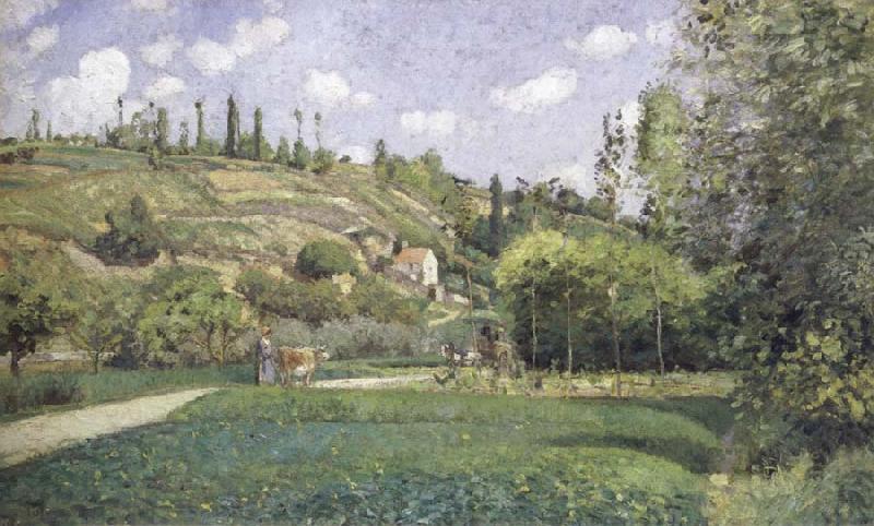 Camille Pissarro A cowherd on the route du Chou,Pontoise china oil painting image
